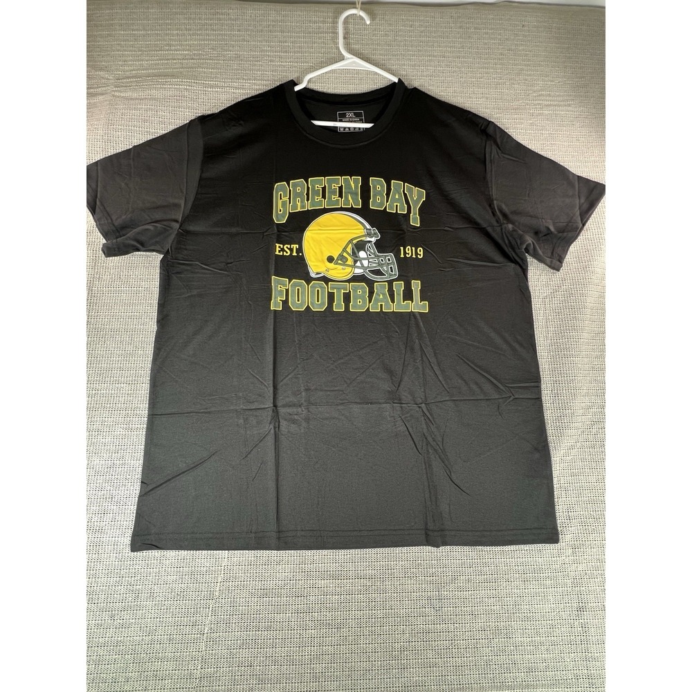 "Green Bay Football - Est. 1919" Mens T-Shirt - Size: 2XL Black &yellow